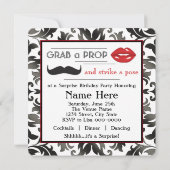 口ひげサプライズ誕生日パーティー 招待状 (裏面)