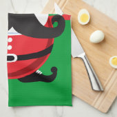 口ひげサンタクロース キッチンタオル (四つ折り)