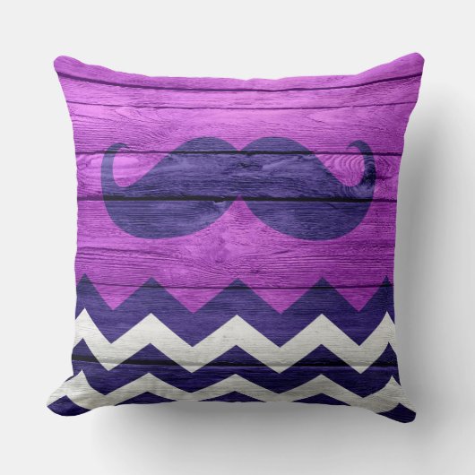 口ひげシェブロンヴィンテージ木製#2 クッション (正面)