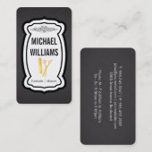 口ひげストライプのゴールデンシアースコーム 名刺 (正面/裏面)