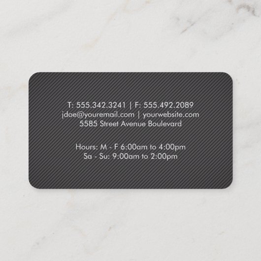 口ひげストライプのゴールデンシアースコーム 名刺 (裏面)