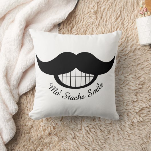 口ひげスマイル クッション (ブランケット)