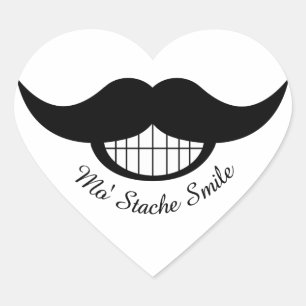 口ひげスマイル ハートシール