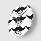 口ひげスマイル ラウンド壁時計 (傾斜)