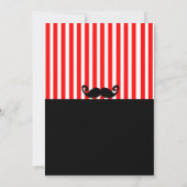 口ひげバッシュレッドホワイトブラックストライプの招待状 招待状 (裏面)
