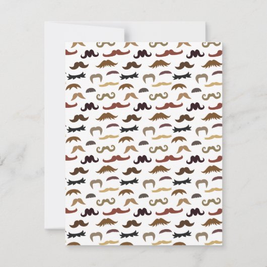 口ひげパターンボーイベビーシャワーパーティー 招待状 (裏面)