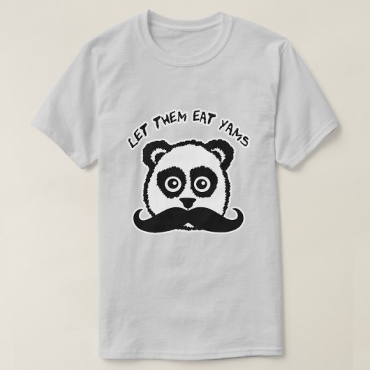 口ひげパンダは彼ら食べに夢を Tシャツ (デザイン正面)
