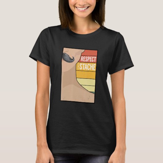 口ひげヒゲレトロひげユーモアことわざ Tシャツ (正面)