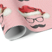 口ひげヒップスタークリスマス ラッピングペーパー (ロールコーナー)