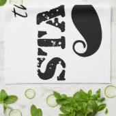 口ひげヒップスターレトロパターン キッチンタオル (折り畳み)