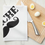 口ひげヒップスターレトロパターン キッチンタオル (四つ折り)