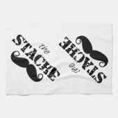 口ひげヒップスターレトロパターン キッチンタオル (横)