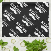 口ひげヒップスターレトロパターン キッチンタオル (折り畳み)