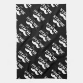口ひげヒップスターレトロパターン キッチンタオル (縦)