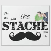 口ひげヒップスターレトロパターン ラッピングペーパー (フラット)