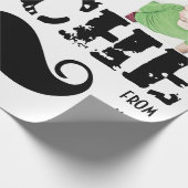 口ひげヒップスターレトロパターン ラッピングペーパー (角)