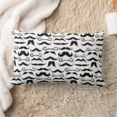 口ひげヒップスターレトロパターン ランバークッション (ブランケット)