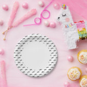 口ひげヒップスター模様2 ペーパープレート (パーティー)