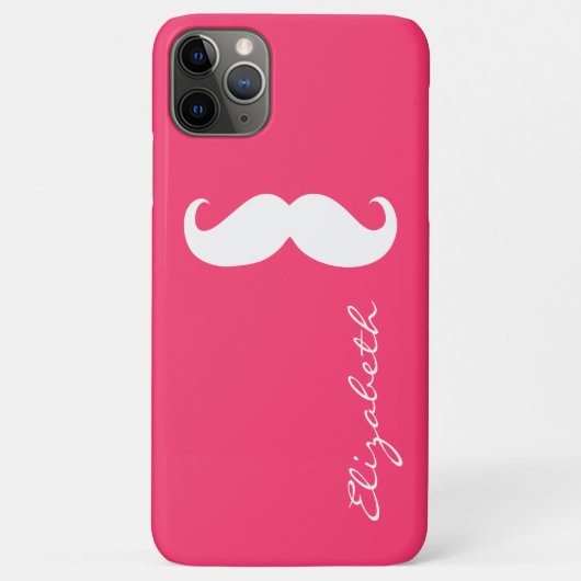 口ひげプレーンホットピンク背景 Case-Mate iPhoneケース (裏面)