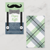 口ひげベビーオムツラッフルチケットグリーンネービーブルー エンクロージャーカード (正面/裏面)