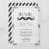 口ひげラブミスター& Mr.ヴィンテージ紙ゲイ結婚ズ 招待状 (正面/裏面)