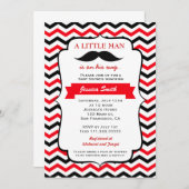 口ひげリトルマンベビーシャワー招待状 招待状 (正面/裏面)