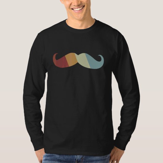 口ひげレトロスタイルヴィンテージ Tシャツ (正面)