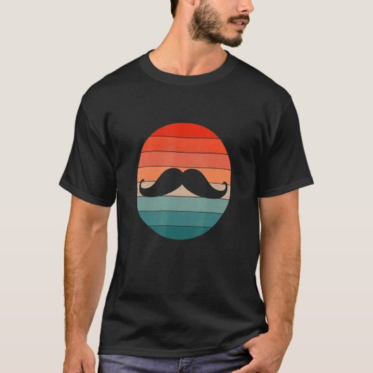 口ひげレトロスタイルヴィンテージ Tシャツ (正面)