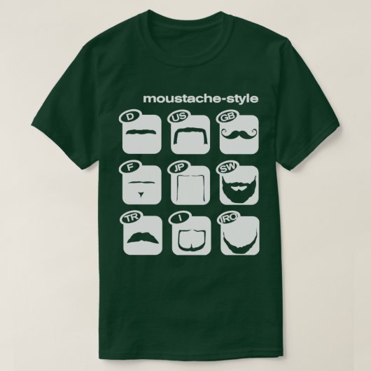 口ひげワールドワイドスタイル Tシャツ (デザイン正面)