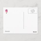 口ひげ付きピンクのアイスクリーム ポストカード (裏面)