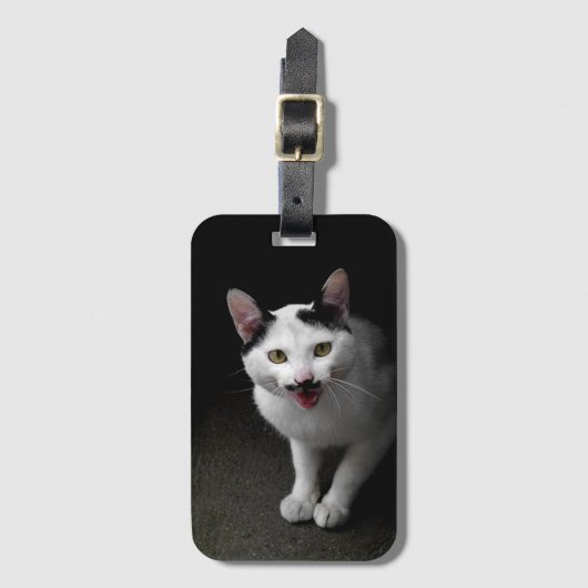 口ひげ付き猫 ラゲッジタグ (正面縦)