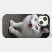 口ひげ付き猫 iPhoneケース (裏面横)