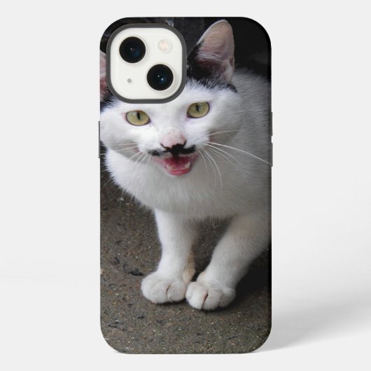 口ひげ付き猫 iPhoneケース (裏面)