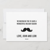 口ひげ写真のおもしろいクリスマスを追加 シーズンカード (裏面)