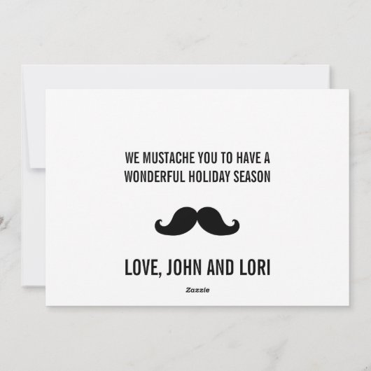 口ひげ写真のおもしろいクリスマスを追加 シーズンカード (裏面)