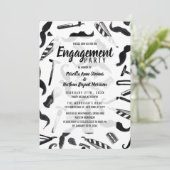 口ひげ剃刀の水彩理容師パターン 招待状 (スタンド正面)