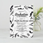 口ひげ剃刀の水彩理容師パターン 招待状 (スタンド正面)