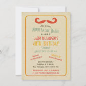 口ひげ口ひげ40歳のパーティの招待状 招待状 (裏面)