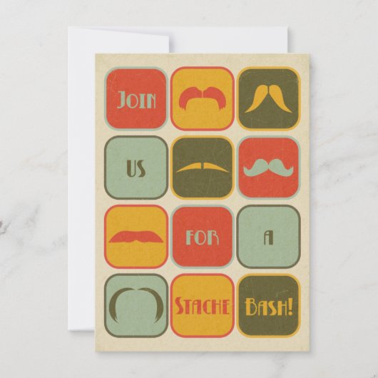 口ひげ口ひげ40歳のパーティの招待状 招待状 (正面)