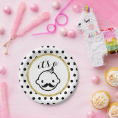 口ひげ少年かわいい水玉模様赤ちゃんシャワー ペーパープレート (パーティー)