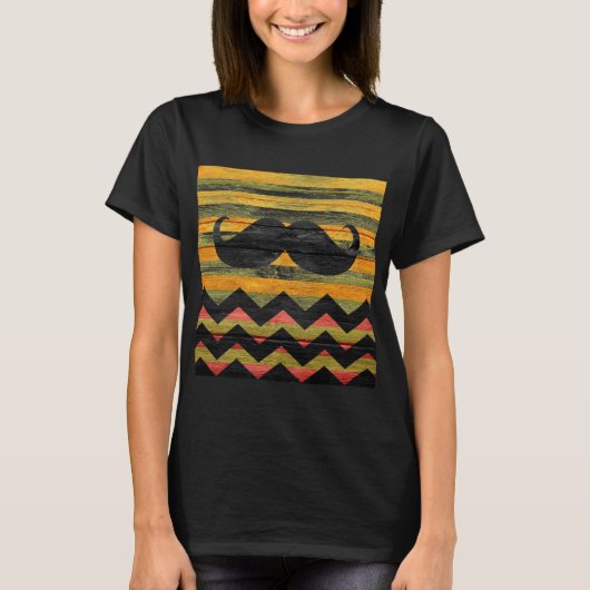 口ひげ山モダン形の木#3 Tシャツ (正面)