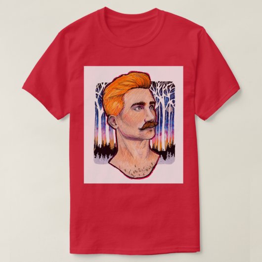 口ひげ日の出 Tシャツ (デザイン正面)