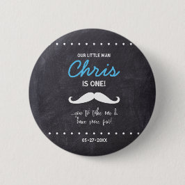 口ひげ最初の誕生日、黒板の背景 缶バッジ