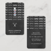 口ひげ模様理容師ポール 名刺 (正面/裏面)