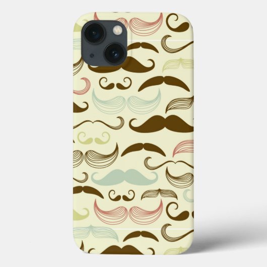 口ひげ模様、レトロスタイル4 Case-Mate iPhoneケース (裏面)
