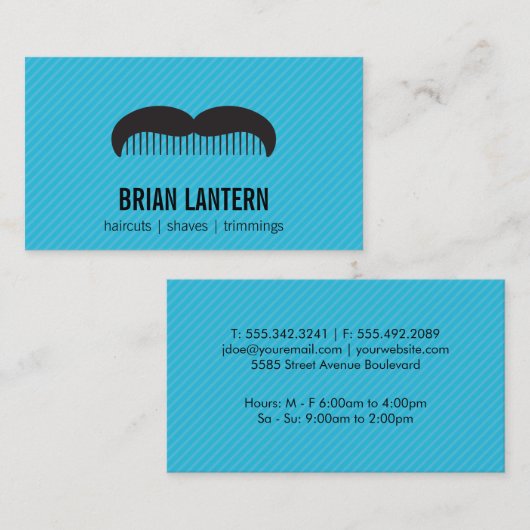 口ひげ櫛 | ヘアカットを切る 名刺 (正面/裏面)