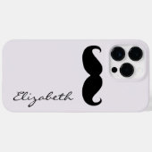 口ひげ無地の銀の背景 Case-Mate iPhoneケース (裏面 (横))