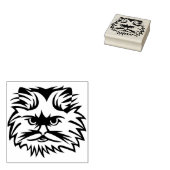 口ひげ猫アートスタンプ ラバースタンプ (押印)