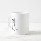 口ひげ猫パパ抽象芸術猫パパミニマおもしろいリス コーヒーマグカップ (正面左)