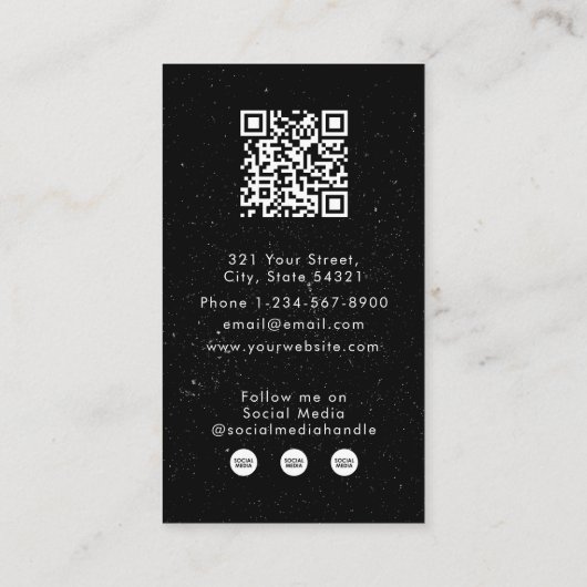 口ひげ理容師ショップヘアスタイリストロイヤリティカード 名刺 (裏面)